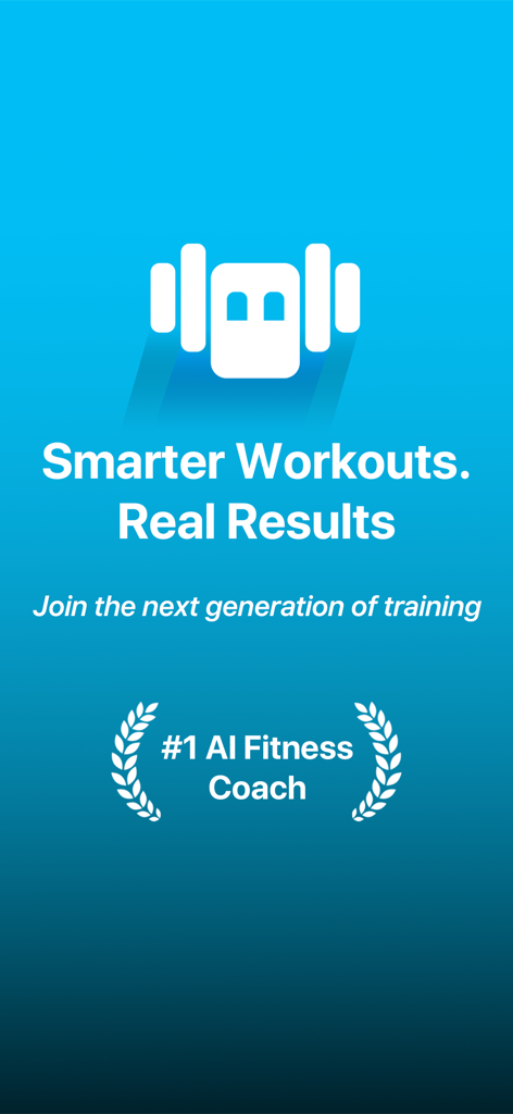 Coach AI Personal Trainer App Splash Screen mit Logo und Slogan Smarter Workouts Real Results
