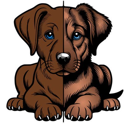 realistic dog split picture