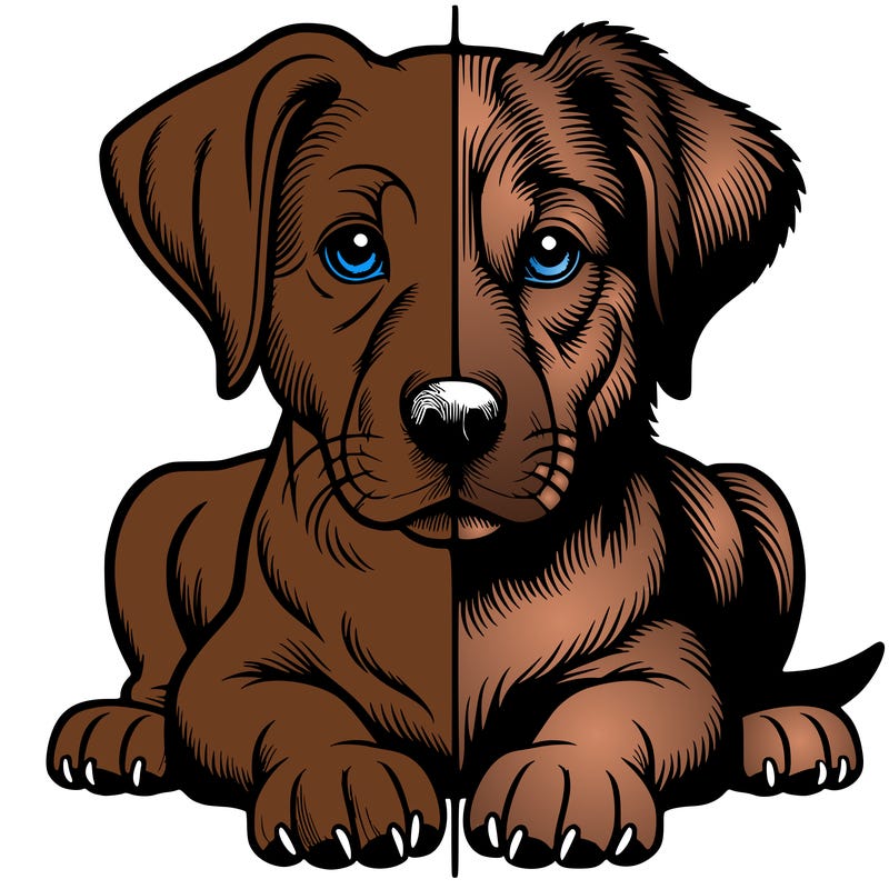 realistic dog split picture