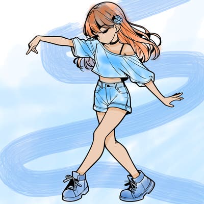 realistic girl danceing
