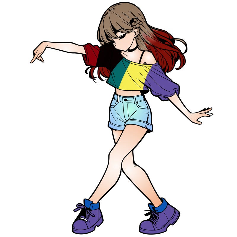 realistic girl danceing