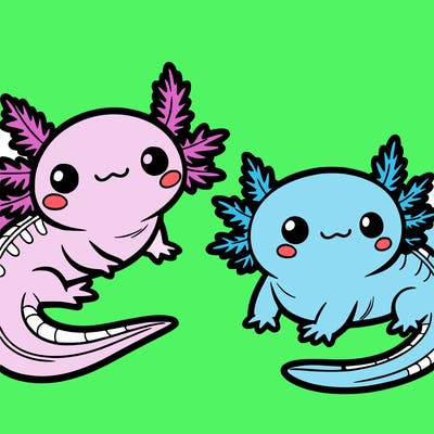 cute axolotls