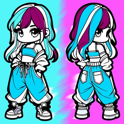 girl in crop top and baggy pants