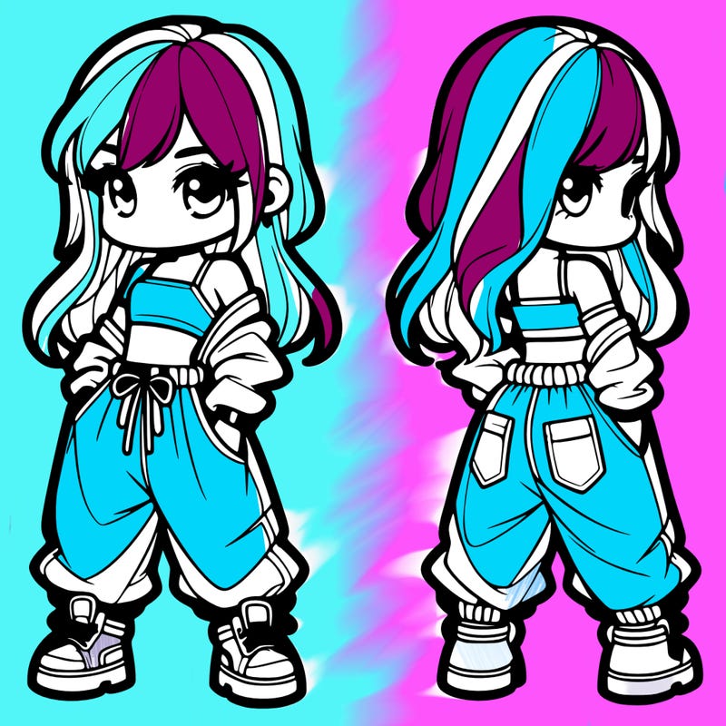 girl in crop top and baggy pants