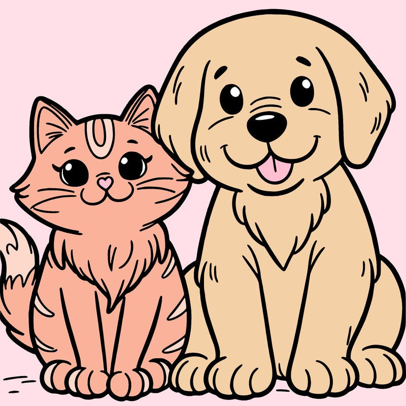 cat and dog next to each other