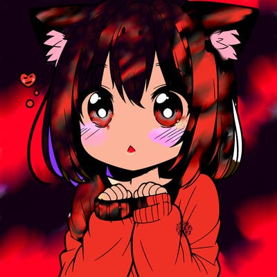 shy anime catgirl