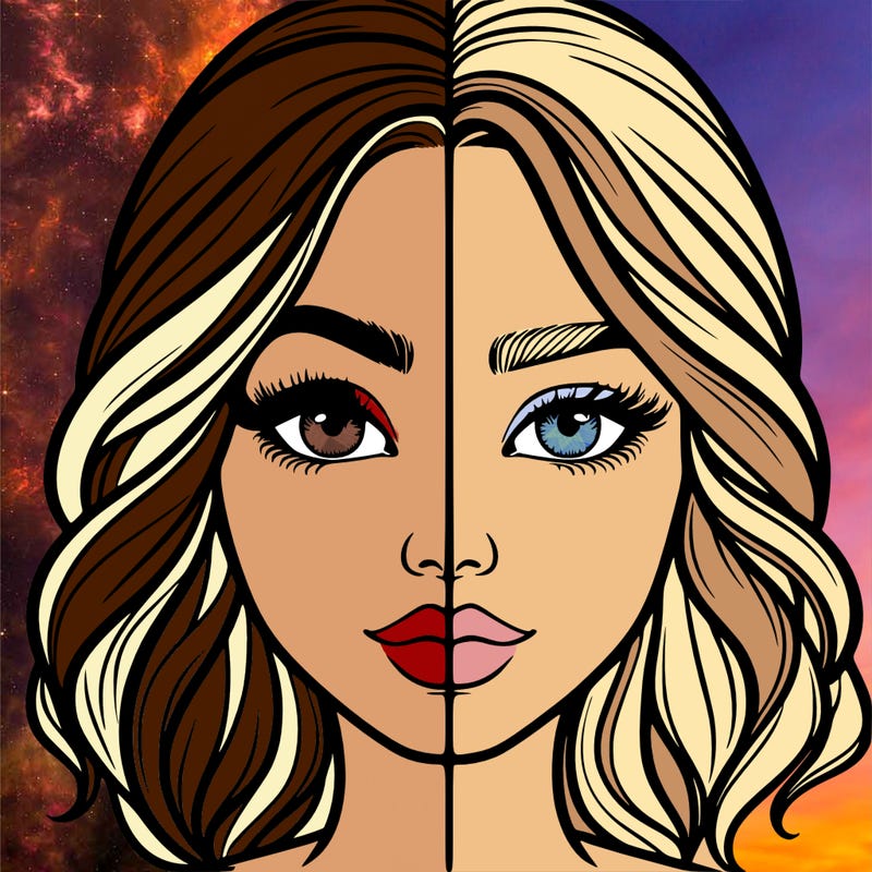 realistic girl split half