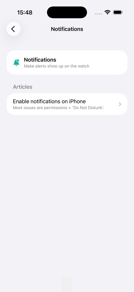 8 Ultra T800 T900 Watch Guide - Interface do Guia do Relógio 8 Ultra T800 T900 mostrando instruções para habilitar notificações no iPhone.