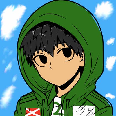 manga character with a hoodie