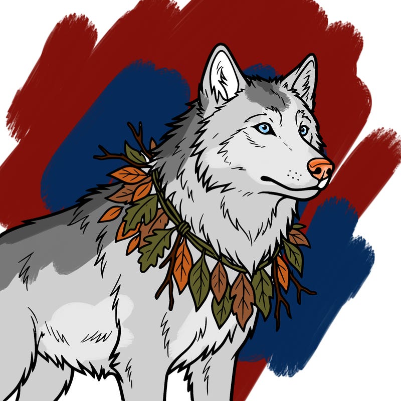 realistic wolfe who thinks he is a realistic lion