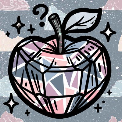 very shiny crystal apple