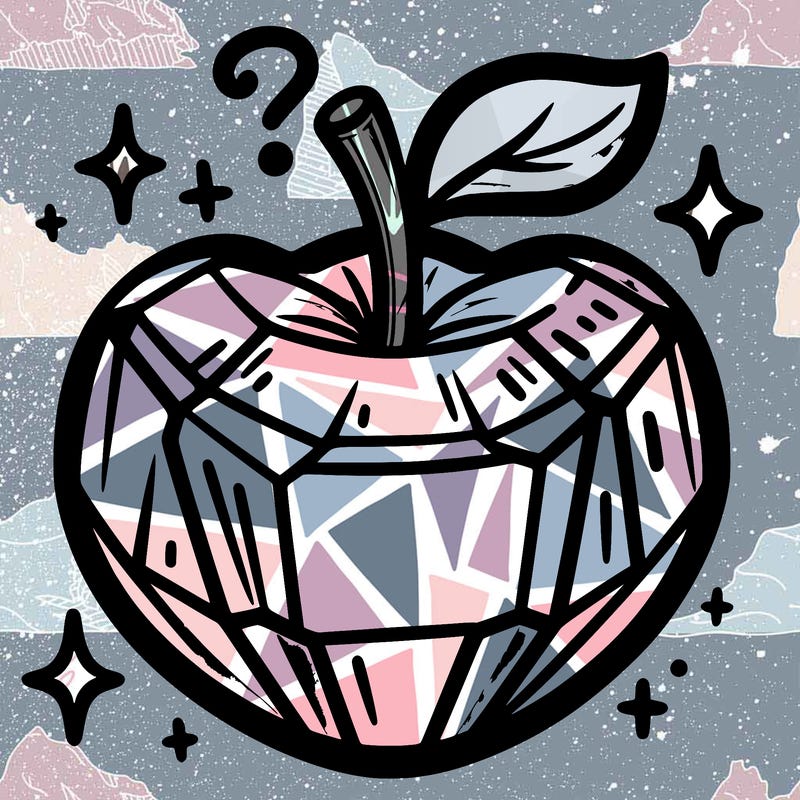 very shiny crystal apple