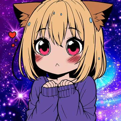 shy anime catgirl
