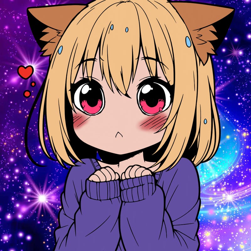 shy anime catgirl