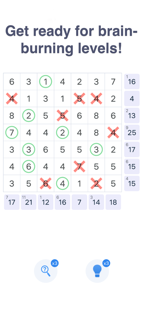 Sumplete: Logic Number Puzzle - Sumplete logic number puzzle grid with math challenges