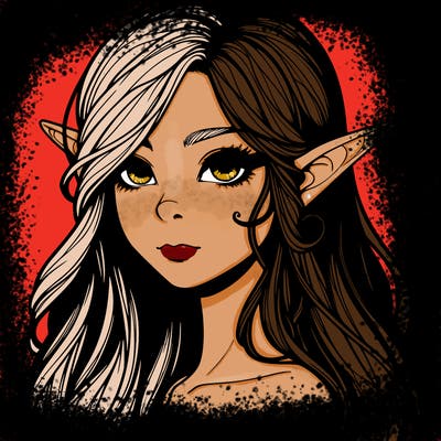 elf girl realistic dark fantasy