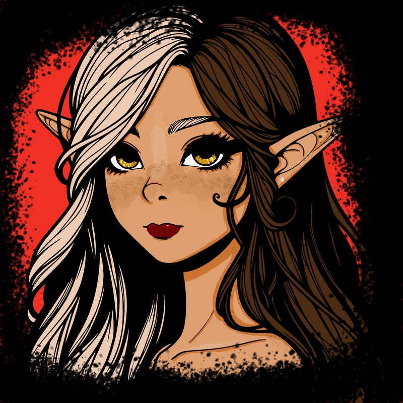elf girl realistic dark fantasy