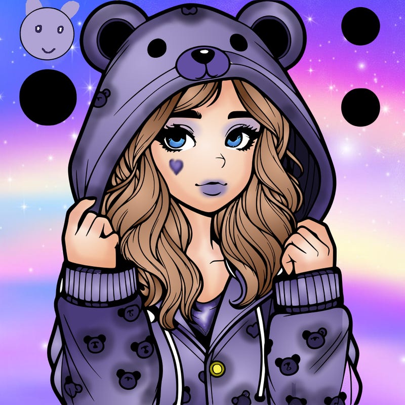 realistic girl in a animal pjs hoodie