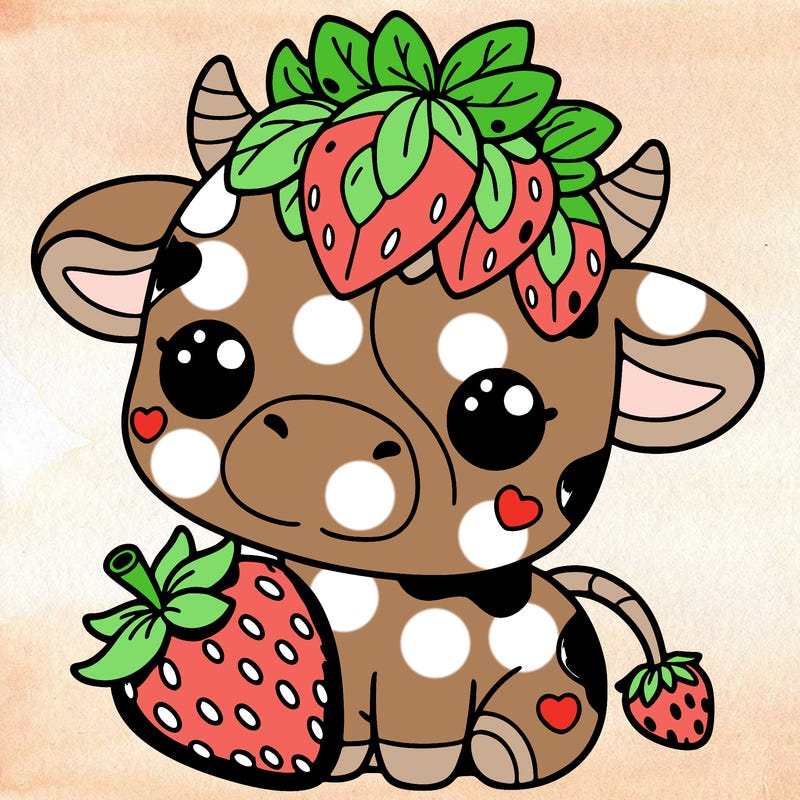cute strawberry cow
