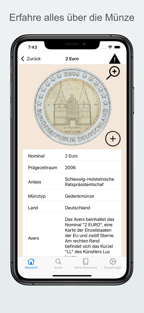 Münzen Datenbank - Detailansicht einer deutschen 2-Euro-Gedenkmünze in der Münzen Datenbank App.