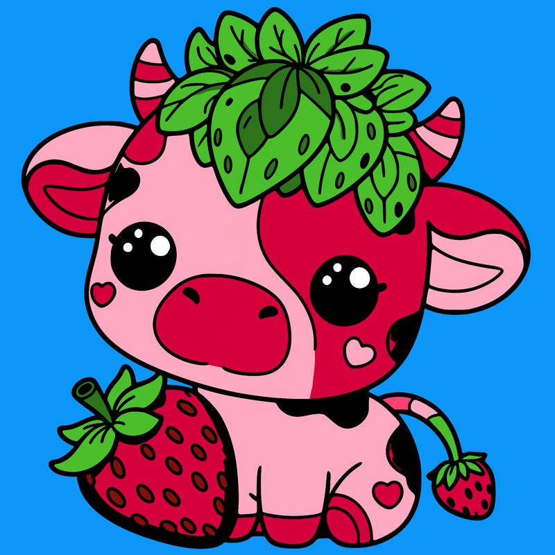 cute strawberry cow