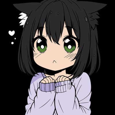 shy anime catgirl