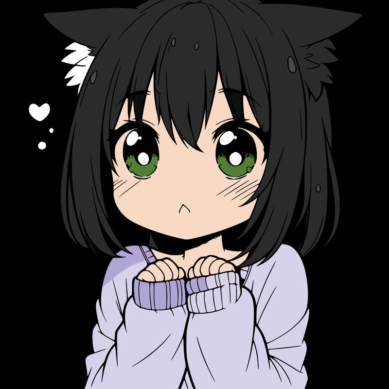 shy anime catgirl
