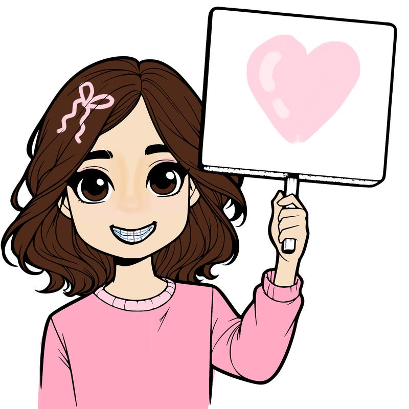 realistic girl holding up a sign