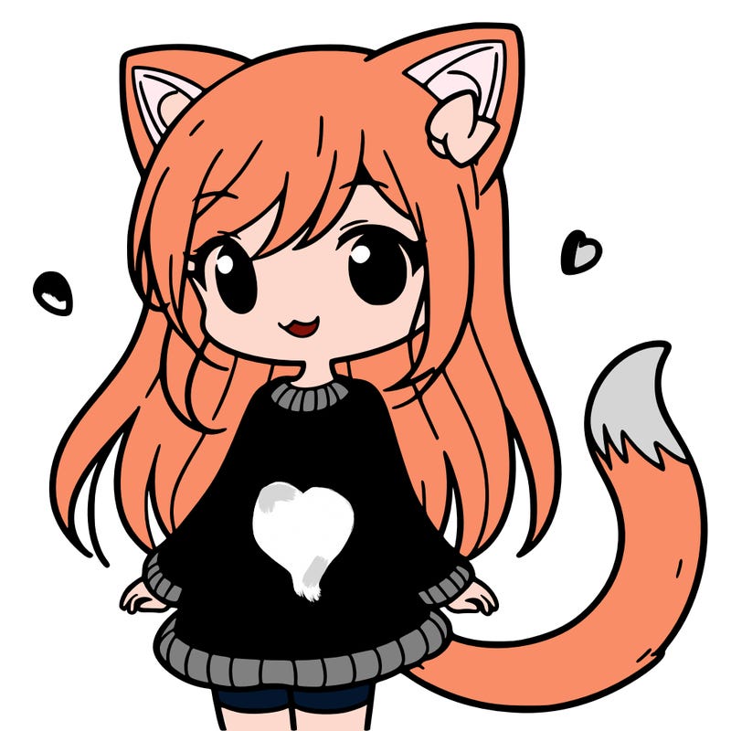 girl with cat ears and tail
