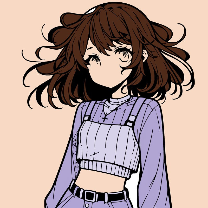 anime girl with crop top
