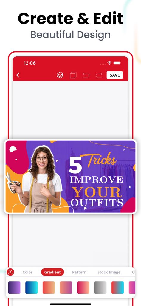 Thumbnail Maker, Banner Maker - Mobile app interface for creating and editing professional social media thumbnails