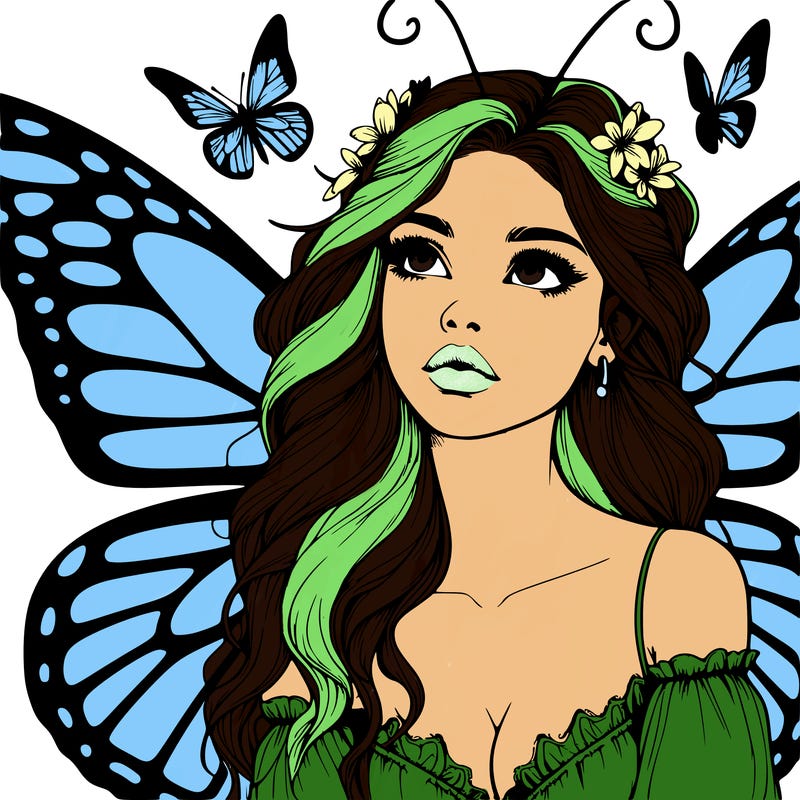 butterfly fairy realistic girl
