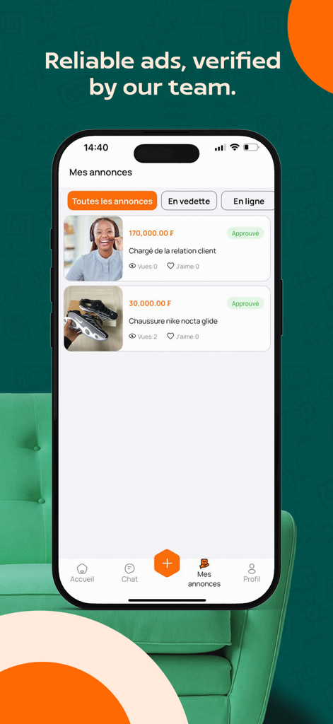 Jumli - Buy. Sell. Simple. - Jumli app screen displaying verified user ads for jobs and products