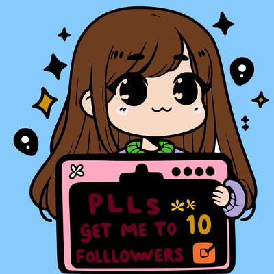 a girl with a whiteboard that says pls get me to 10 followers