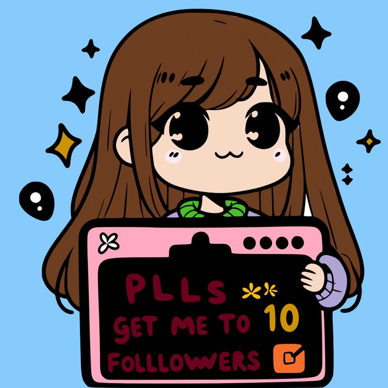 a girl with a whiteboard that says pls get me to 10 followers