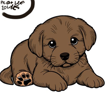 a cute realistic puppy