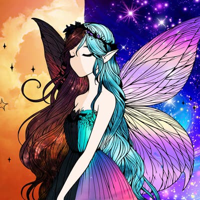 ethereal realistic fairy girl