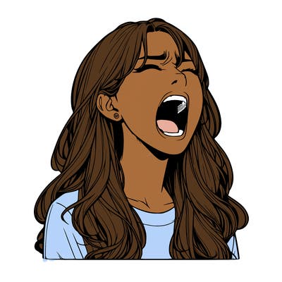 screaming realistic, girl