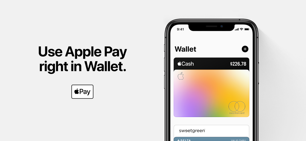 Tela do iPhone exibindo o app Apple Wallet com Apple Cash e Apple Card