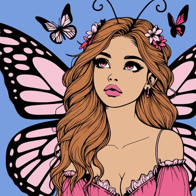 butterfly fairy realistic girl