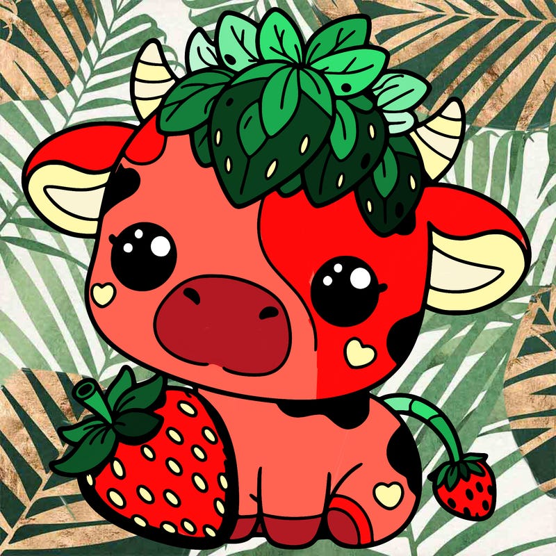 cute strawberry cow