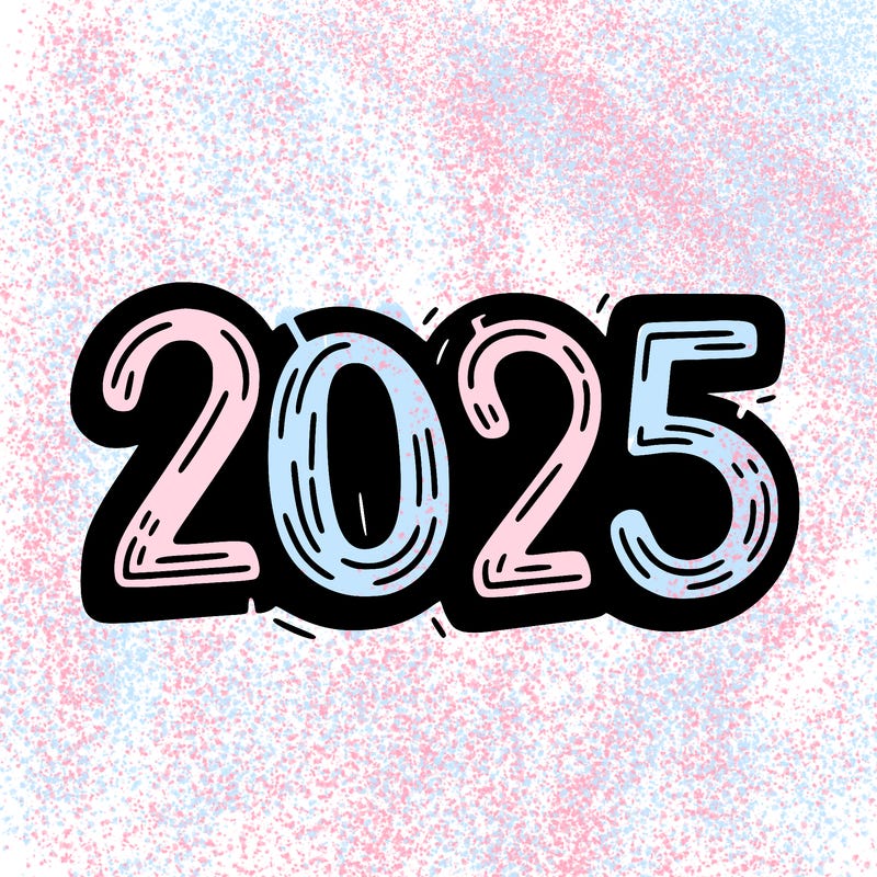 one line scrawled numbers sketch design “2025”