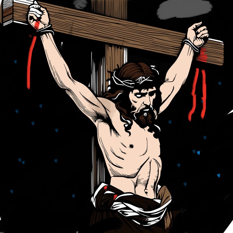 jesus realistic on the cross