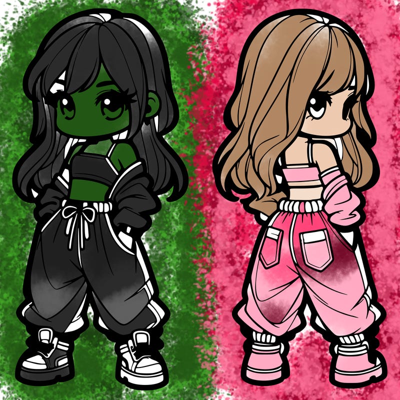 girl in crop top and baggy pants