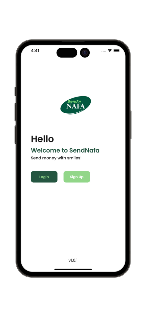 SIKACASH+ - SIKACASH plus welcome screen with login and sign up buttons