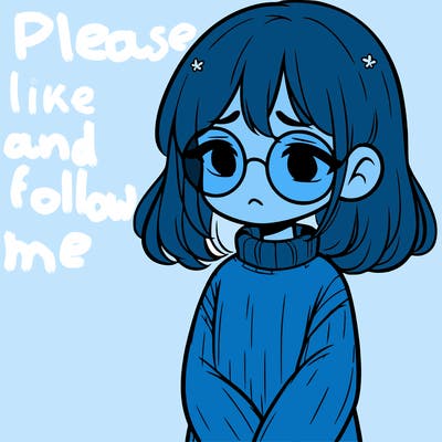 sad girl with glasses in a sweater