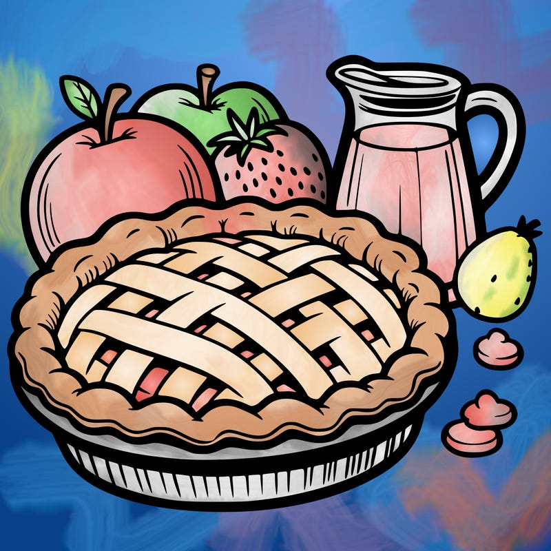 a pie of food