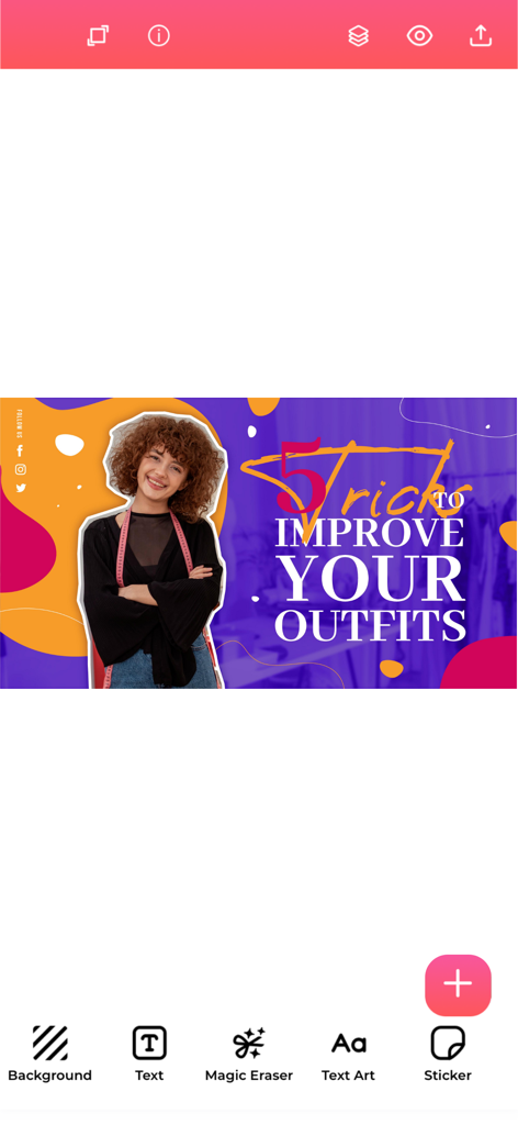 Graphic Design & Logo Creator. - 様々なツールで編集中のソーシャルメディア投稿テンプレートを示すグラフィックデザイン＆ロゴクリエーターアプリのインターフェース