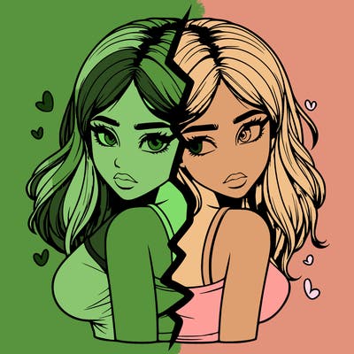 realistic girl split