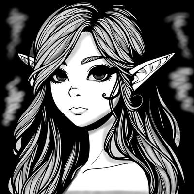 elf girl realistic dark fantasy